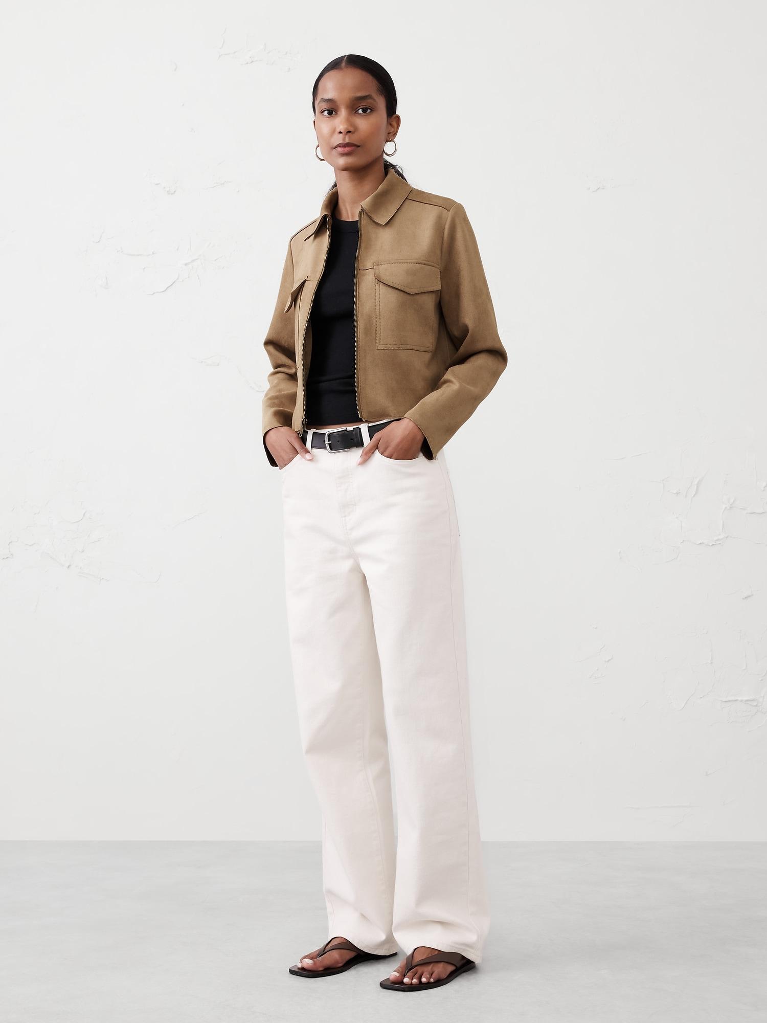 Vegan Suede Cropped Jacket Product Image