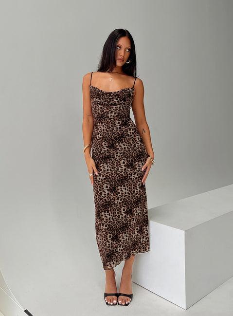 Sugar Maxi Dress Leopard Product Image