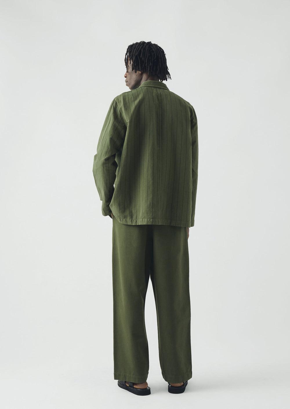 Arlo Overdyed Stripe Cotton Linen Jacket | Basil Product Image