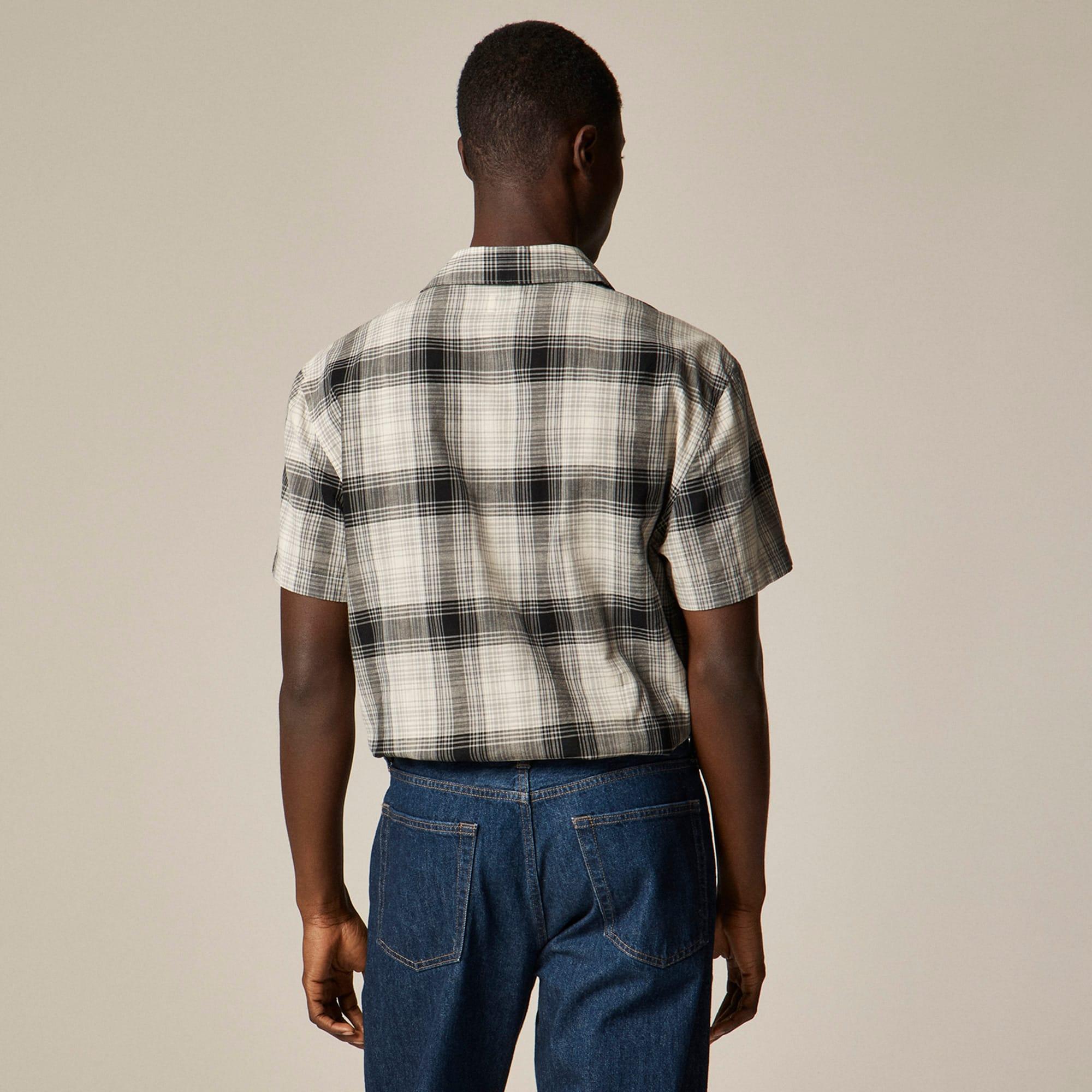 Short-sleeve cotton gauze camp-collar shirt Product Image