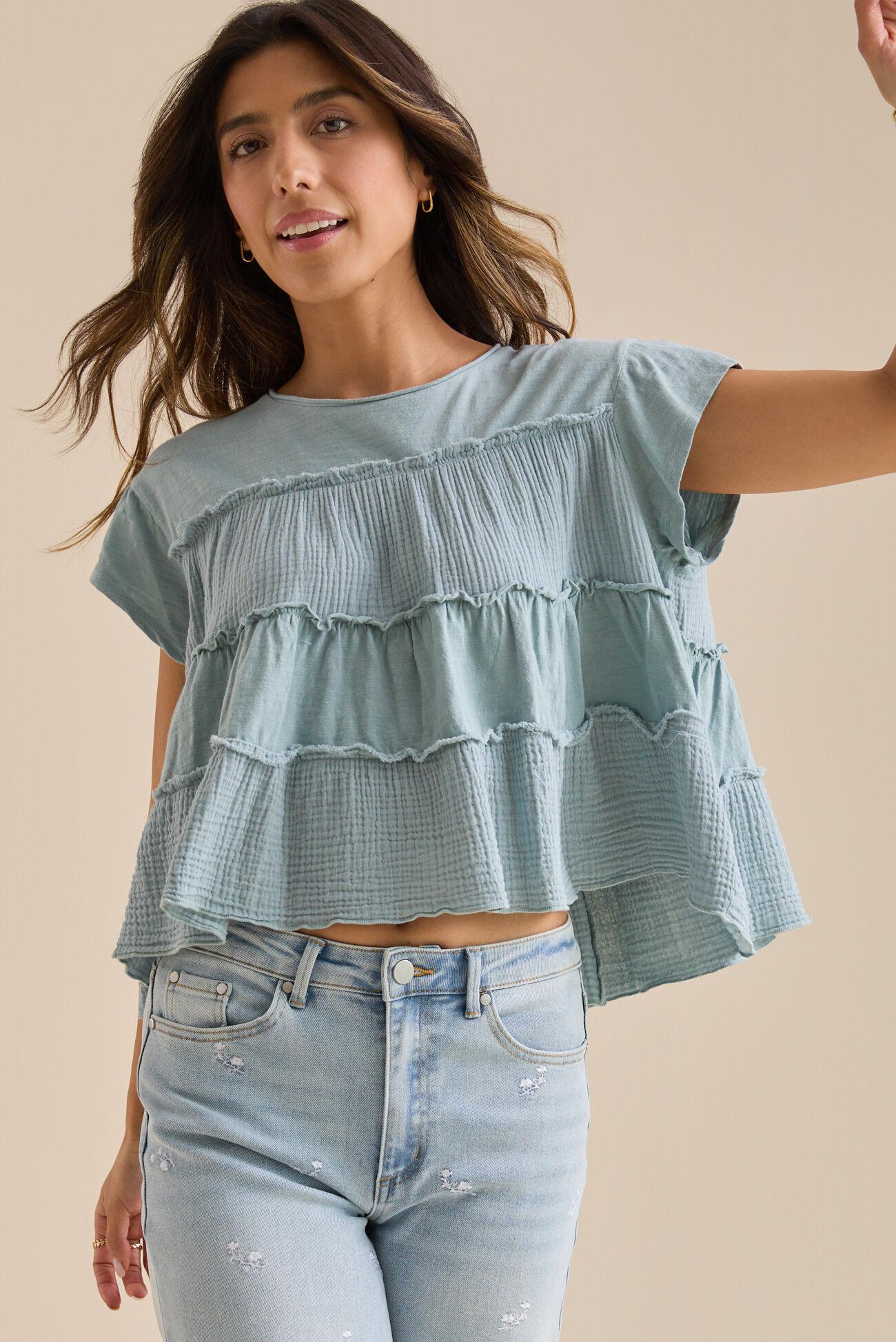 Avi Ruffled Babydoll Top Product Image