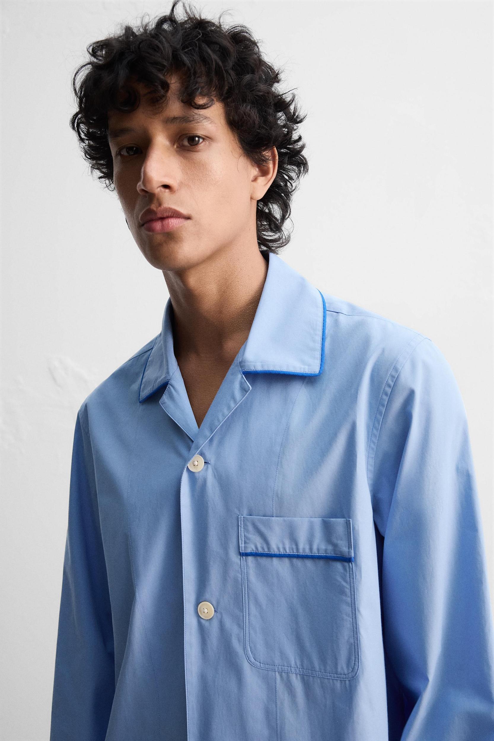 CONTRAST PAJAMA SHIRT Product Image
