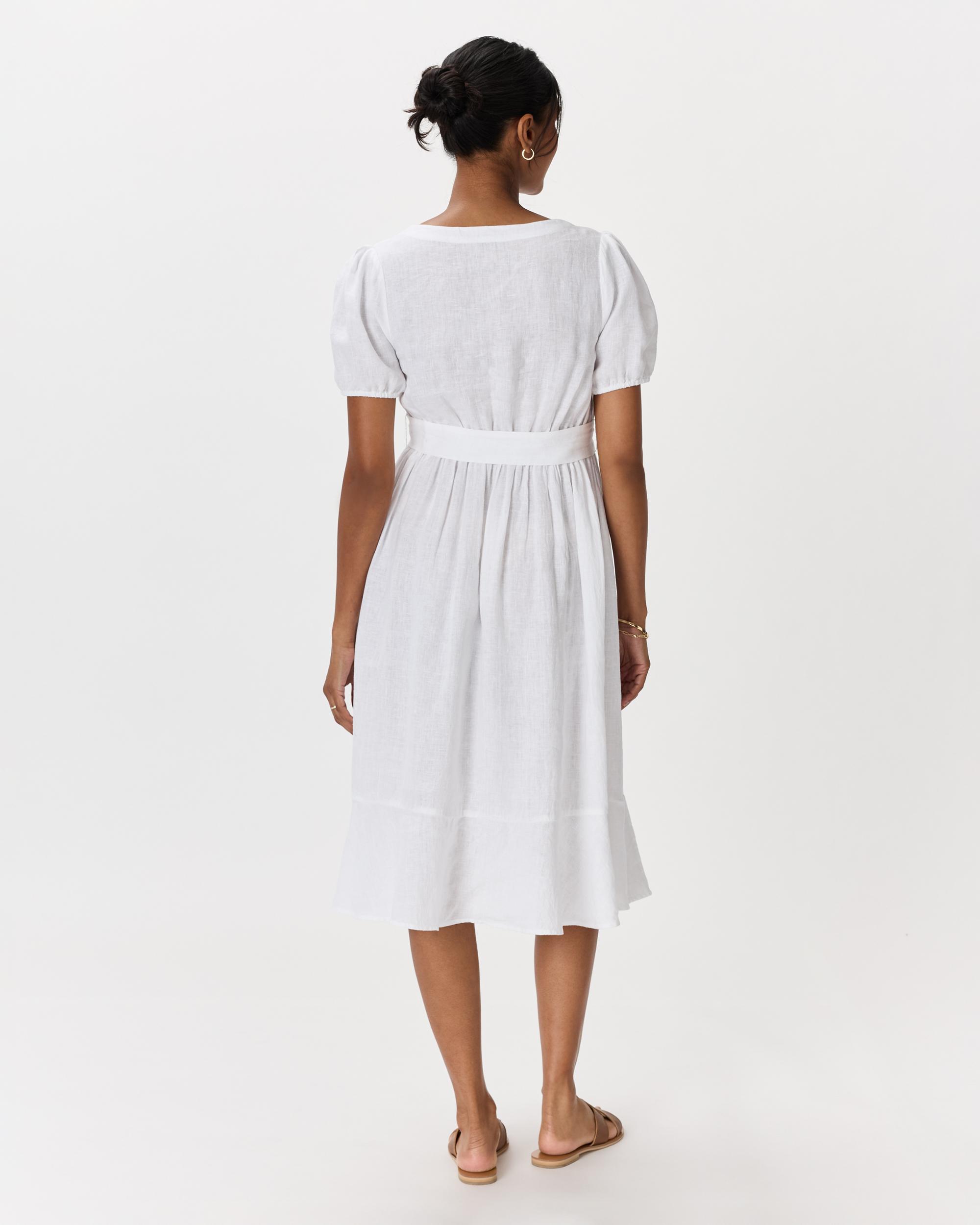 Quince | Women's 100% European Linen Maternity Short Sleeve Midi Dress Size XL, Tencel Product Image