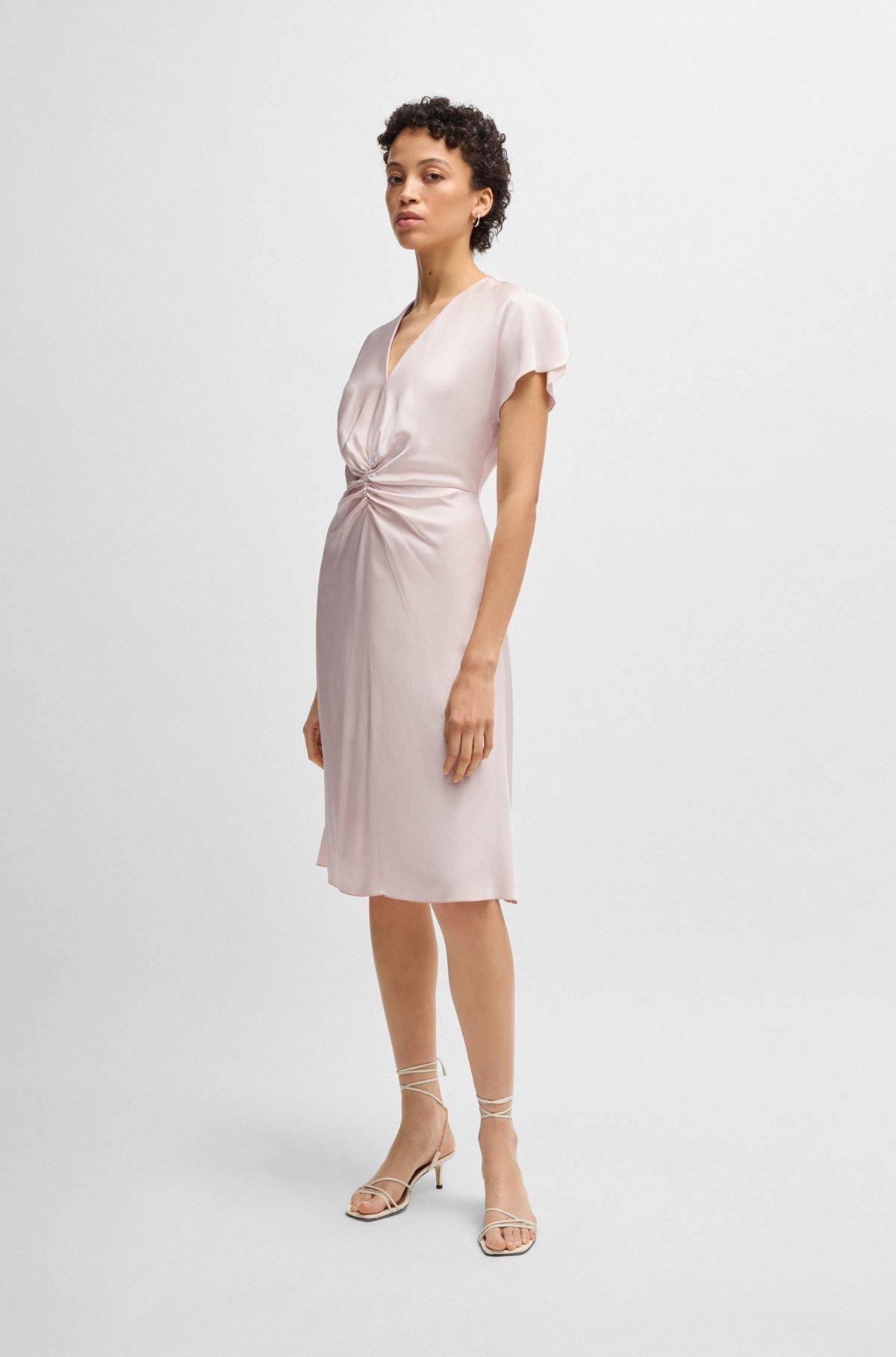 V-neck dress with gathered waistband Product Image