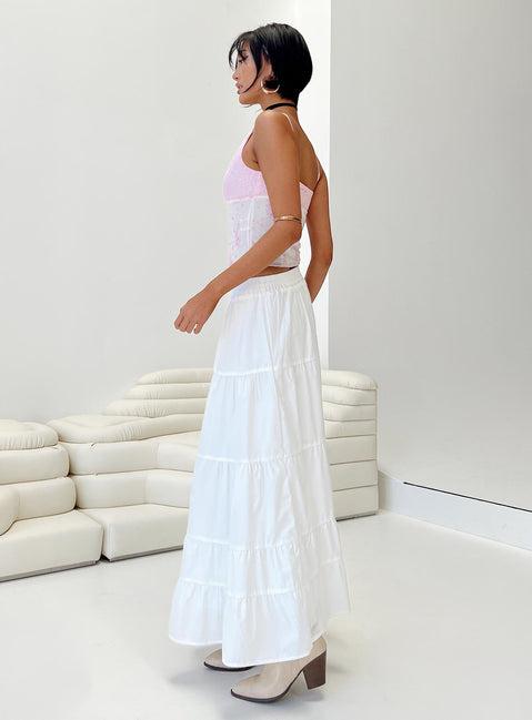 Garden Party Maxi Skirt White Product Image