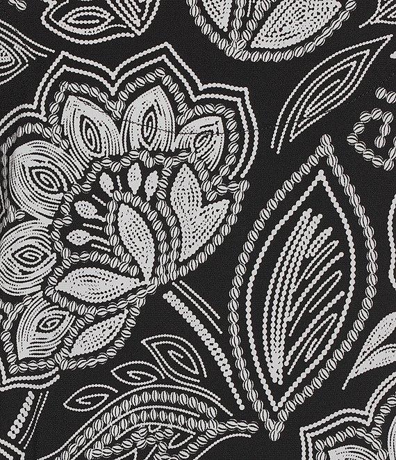 Allison Daley Plus Floral Beading 3/4 Sleeve V-Neck Knit Top Product Image