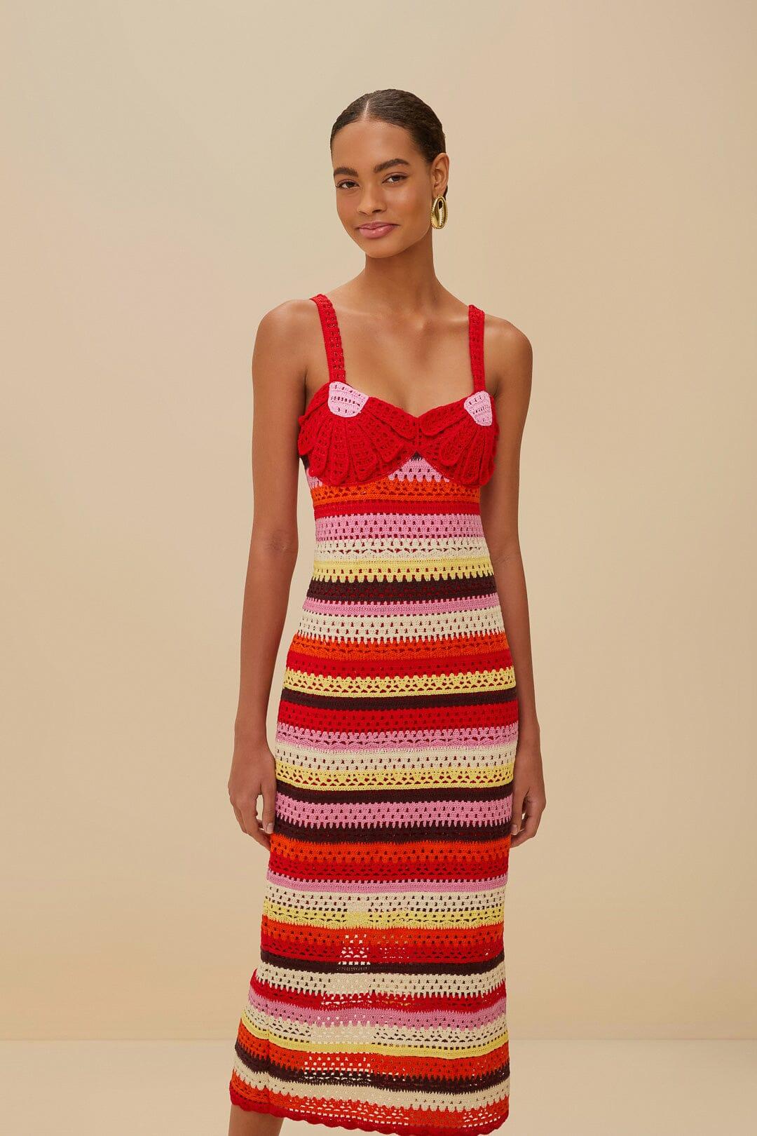 Colorful Flower Crochet Dress Product Image
