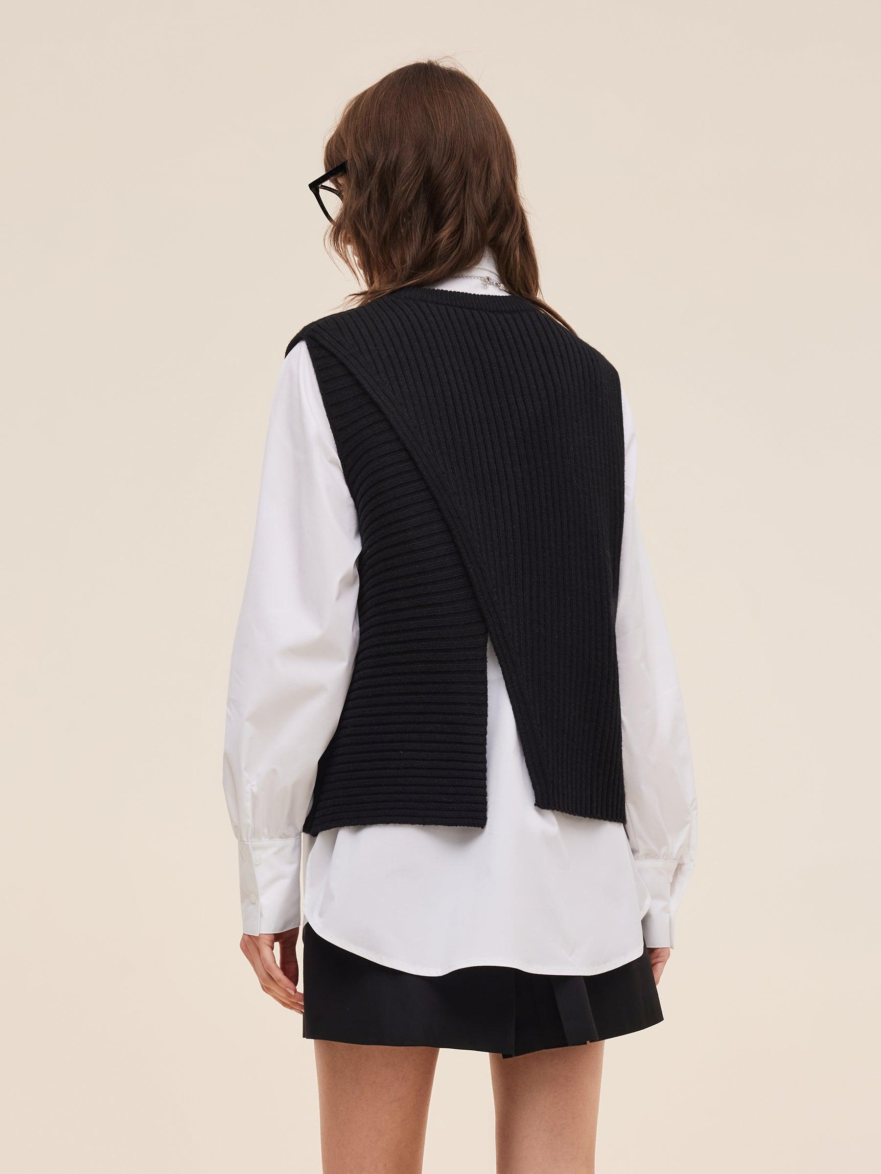 Knit Tank Top And Long Sleeve Shirt Two-Piece Set Product Image