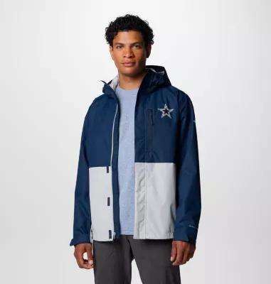 Men's Columbia Navy/Silver Dallas Cowboys Big & Tall Field Bound Omni-Shield Full Zip Jacket,  Product Image
