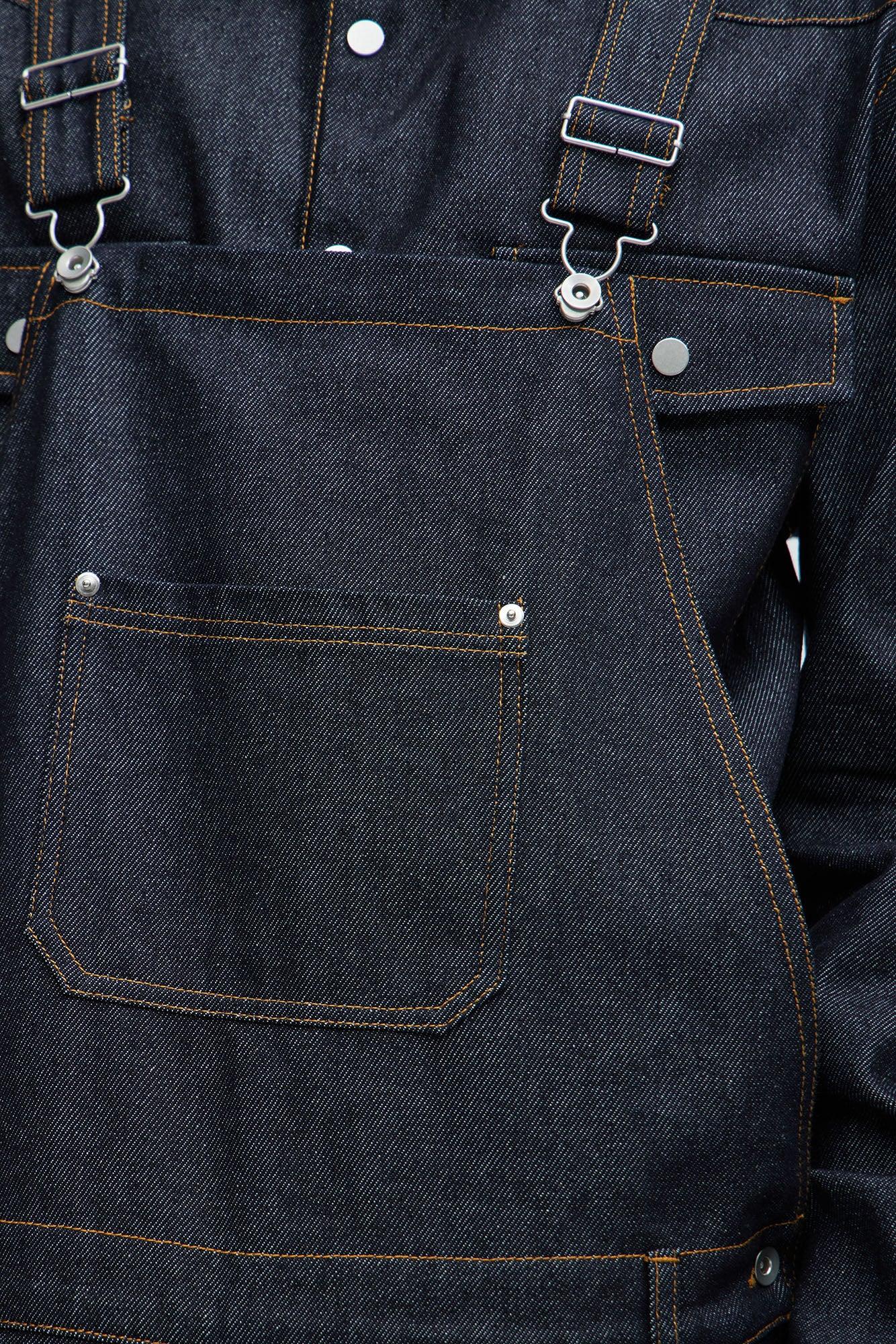Collin Raw Denim Overalls - Indigo Product Image