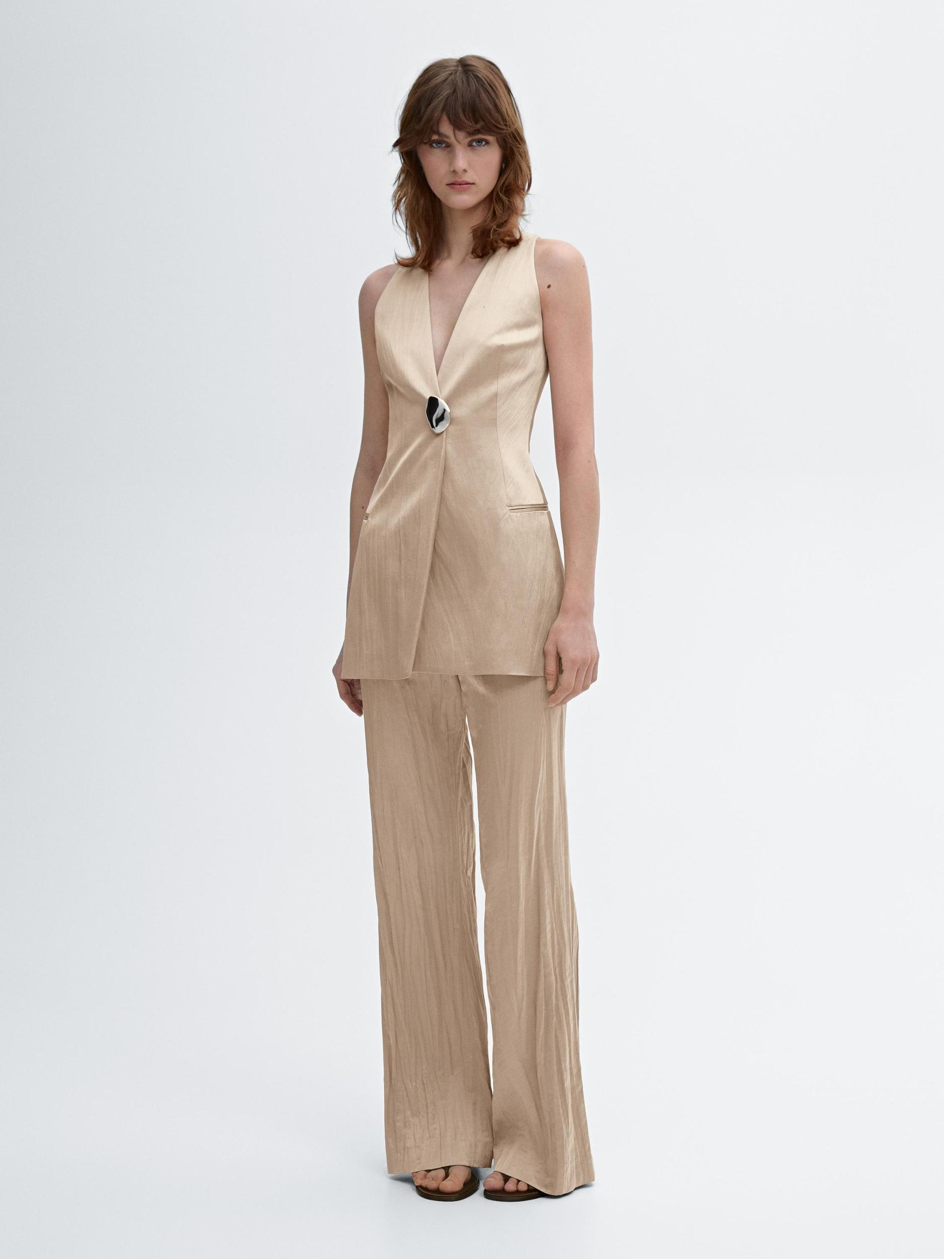 Fitted waistcoat with rhinestone buttons Product Image