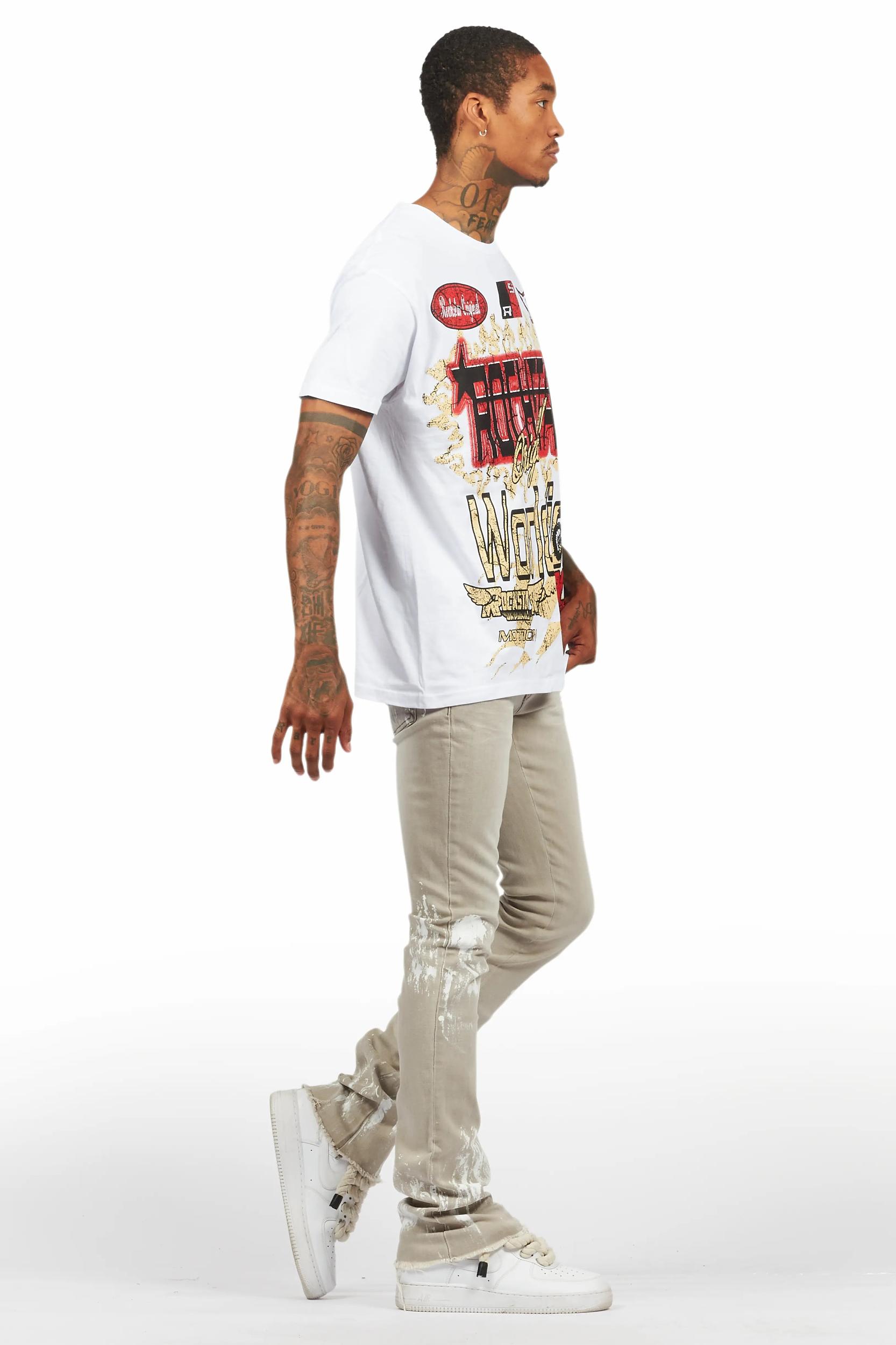 Deangelo White Graphic T-Shirt Male Product Image
