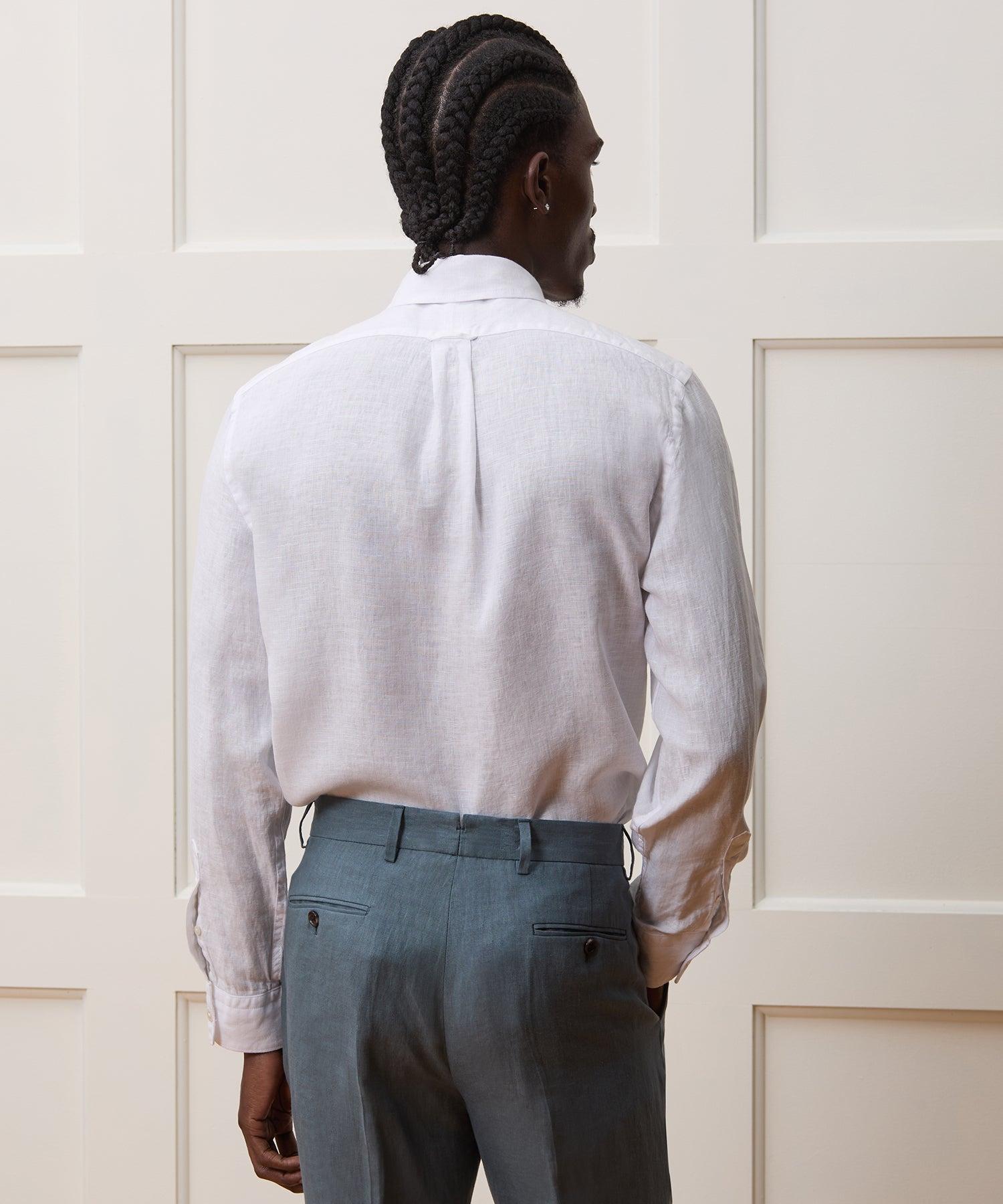 Slim Sea Soft Irish Linen Point Collar Shirt Product Image