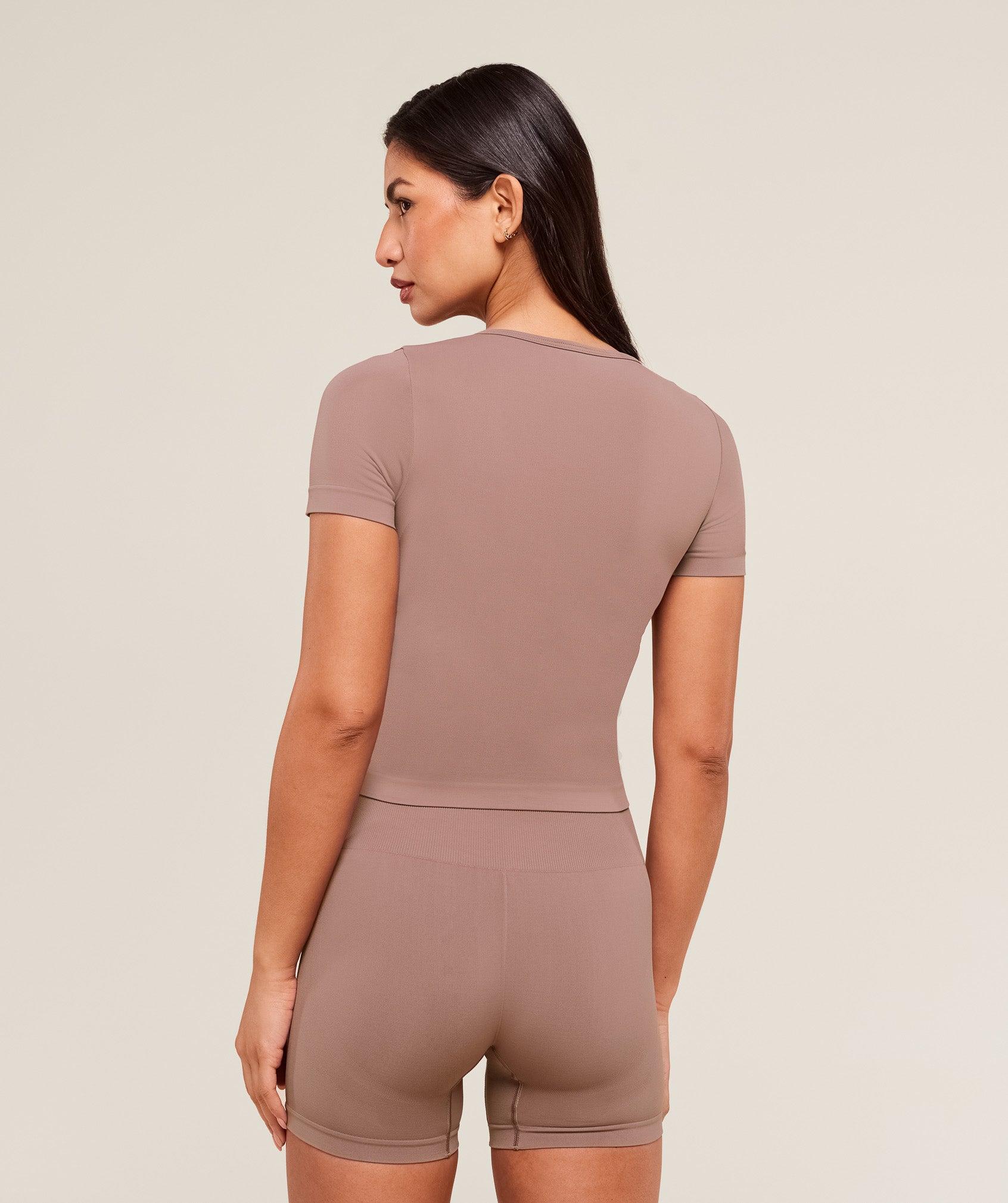 Gymshark Everyday Seamless Tight Fit Crew Neck Tee - Chestnut Pink Female Product Image