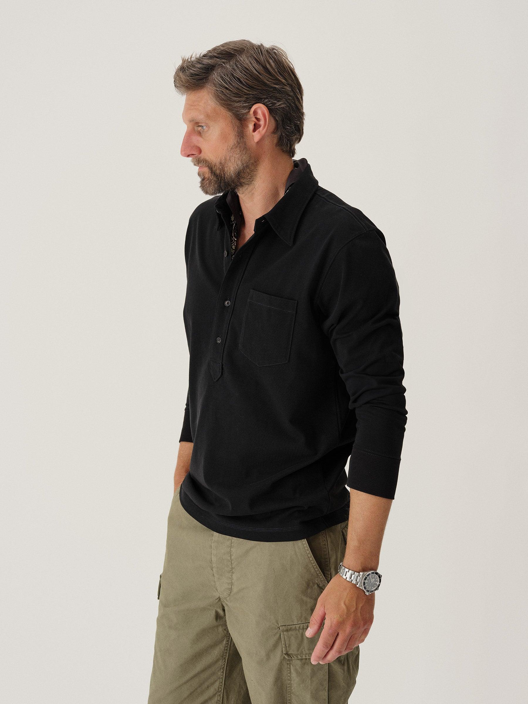 Black Coolhand Cotton Popover Product Image
