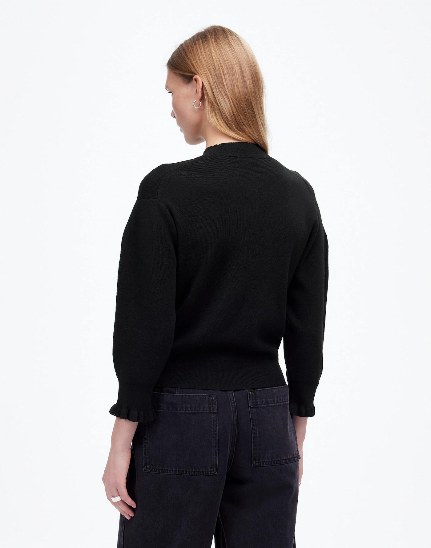 Merino Wool Ruffle Mockneck Sweater Product Image