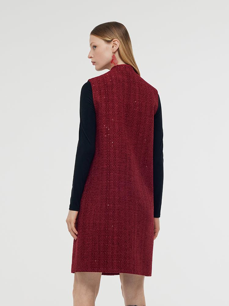 Wool Blend Mini Dress And Knit Top Two-Piece Set Product Image