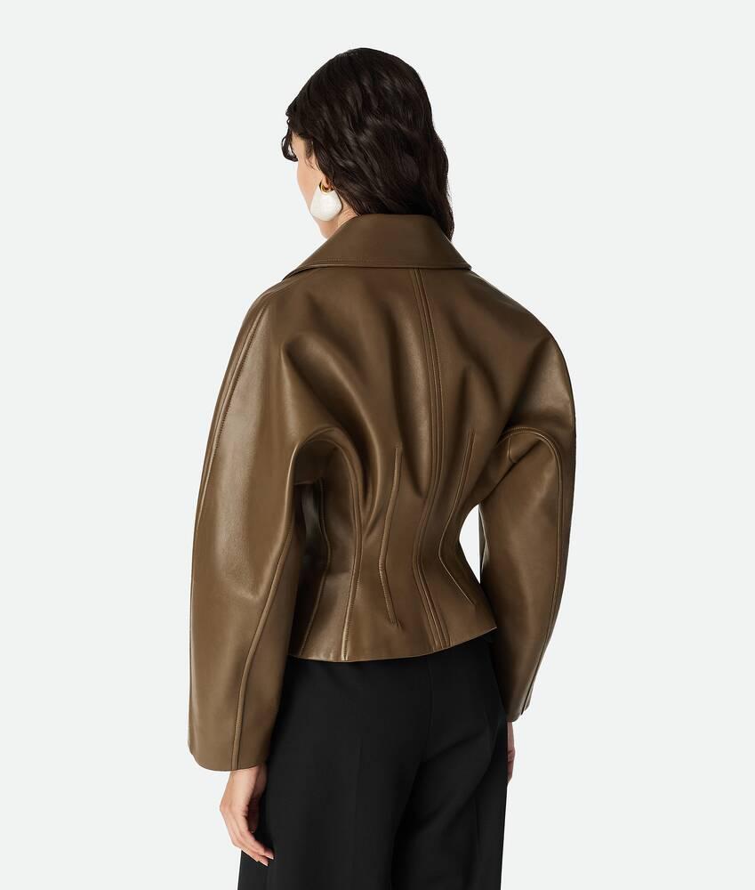Women's Leather Jacket in Dark moss Product Image