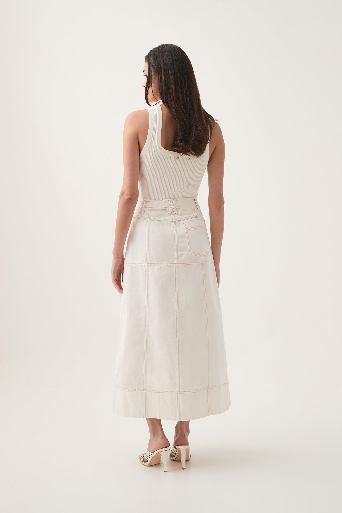 Emilie Denim Midi Skirt Product Image
