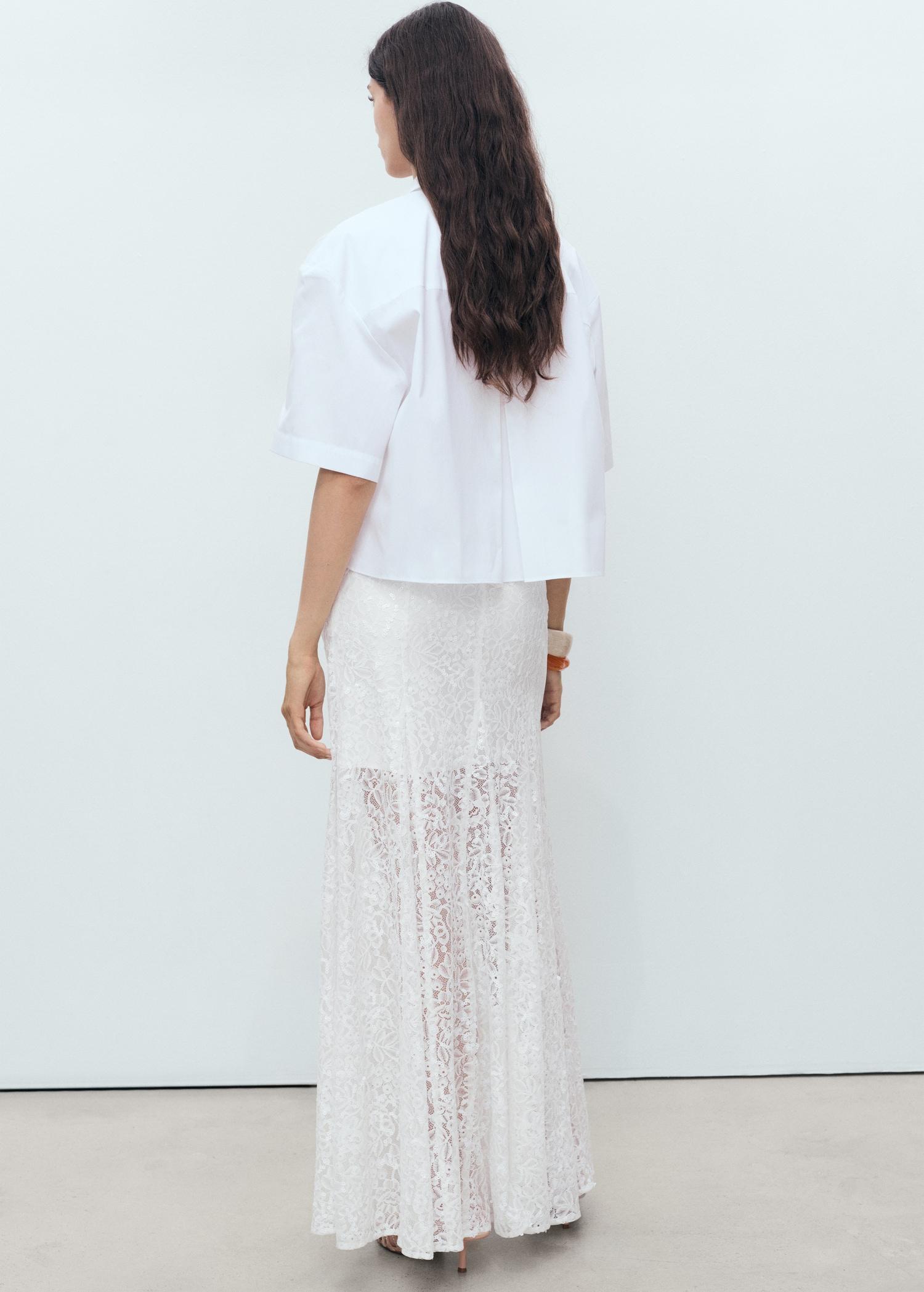 Long lace skirt - Women | MANGO USA Product Image