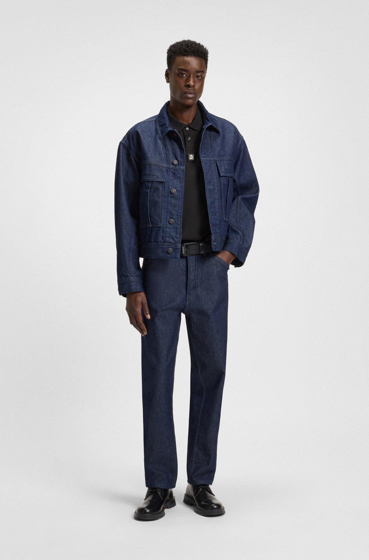 Interlock-cotton polo shirt with stacked logo Product Image