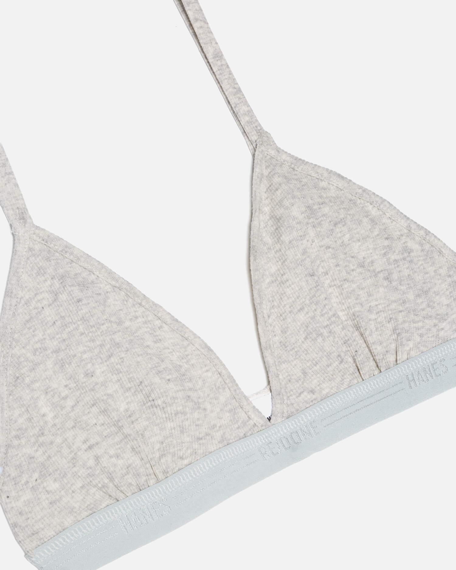Hanes Ribbed Triangle Bra - Heather Grey Product Image