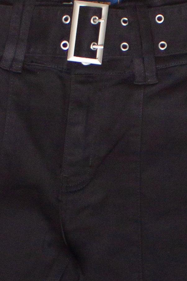 High Rise Belted Flare Jeans Product Image