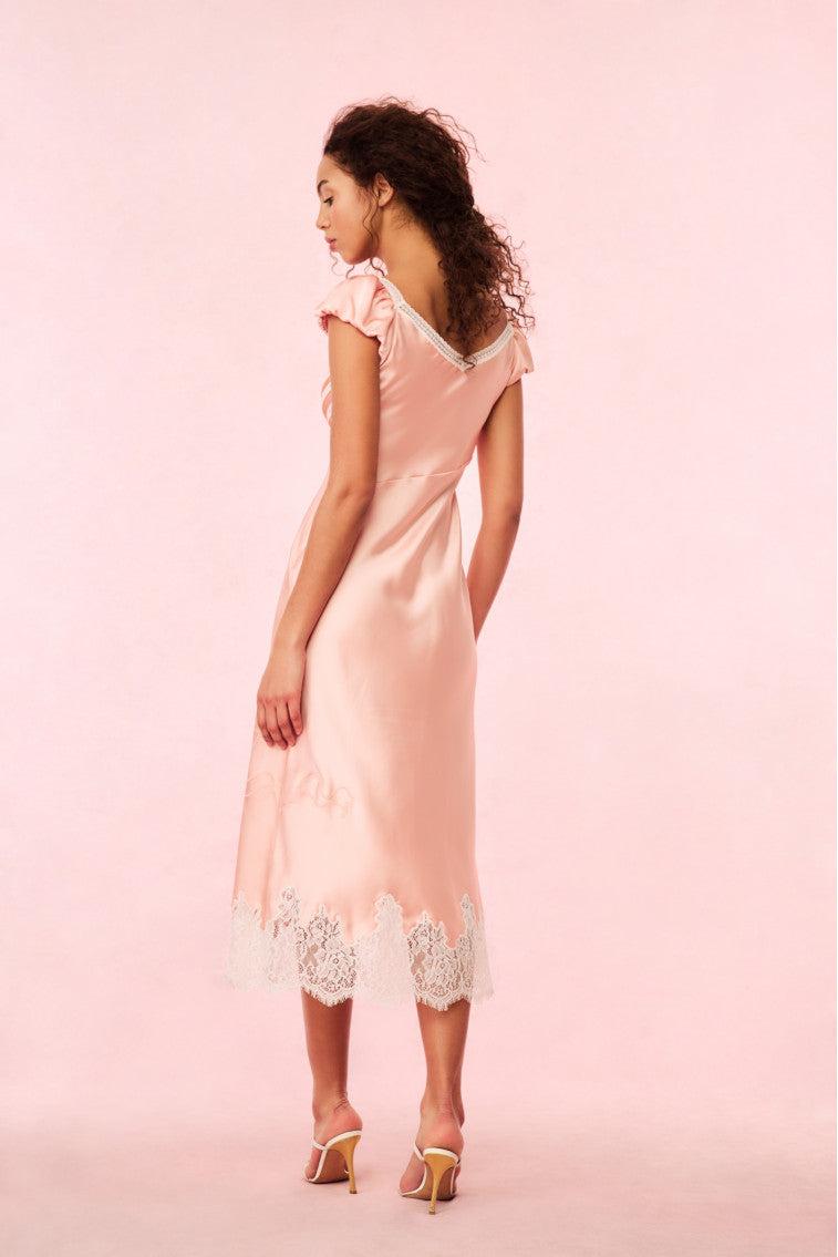 Brinkley Satin Midi Dress Product Image
