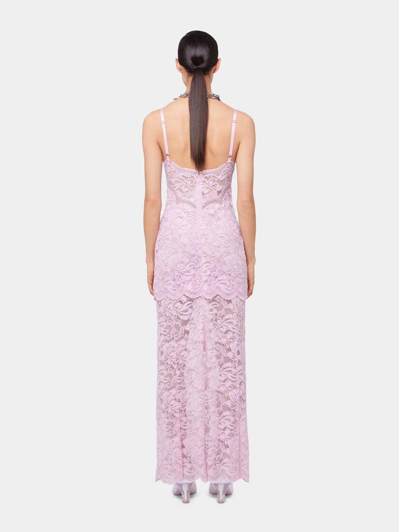 PINK LONG DRESS IN LACE Product Image