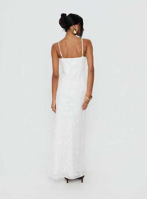 Avienna Maxi Dress White Burnout Product Image