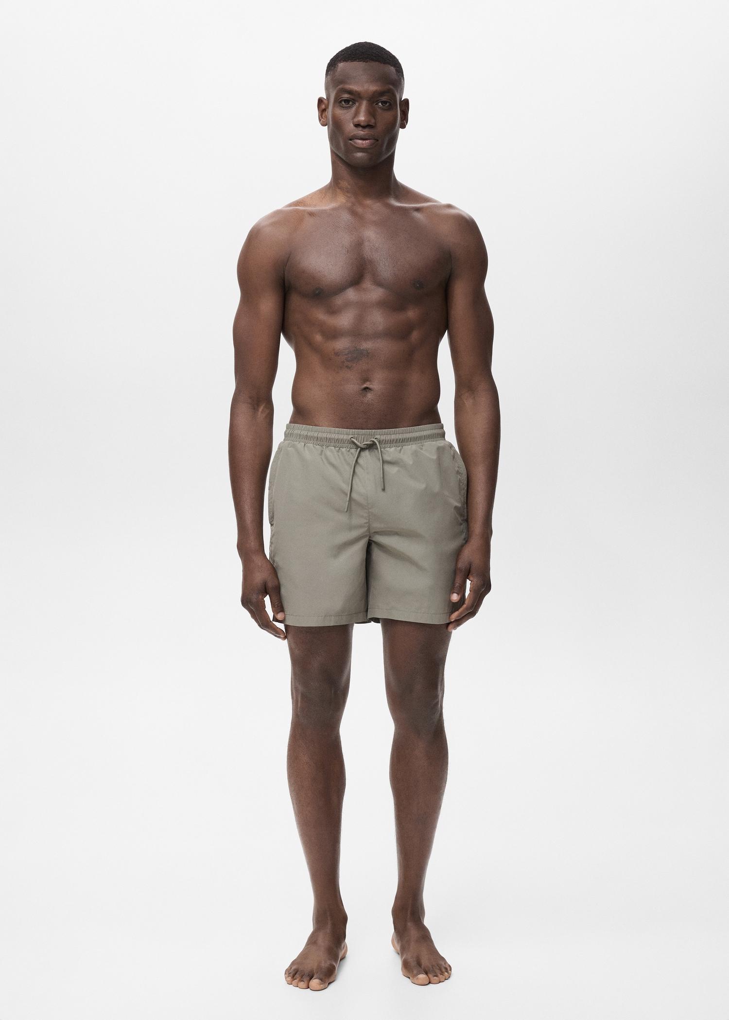 Swimsuit with zip pockets - Men | MANGO USA Product Image