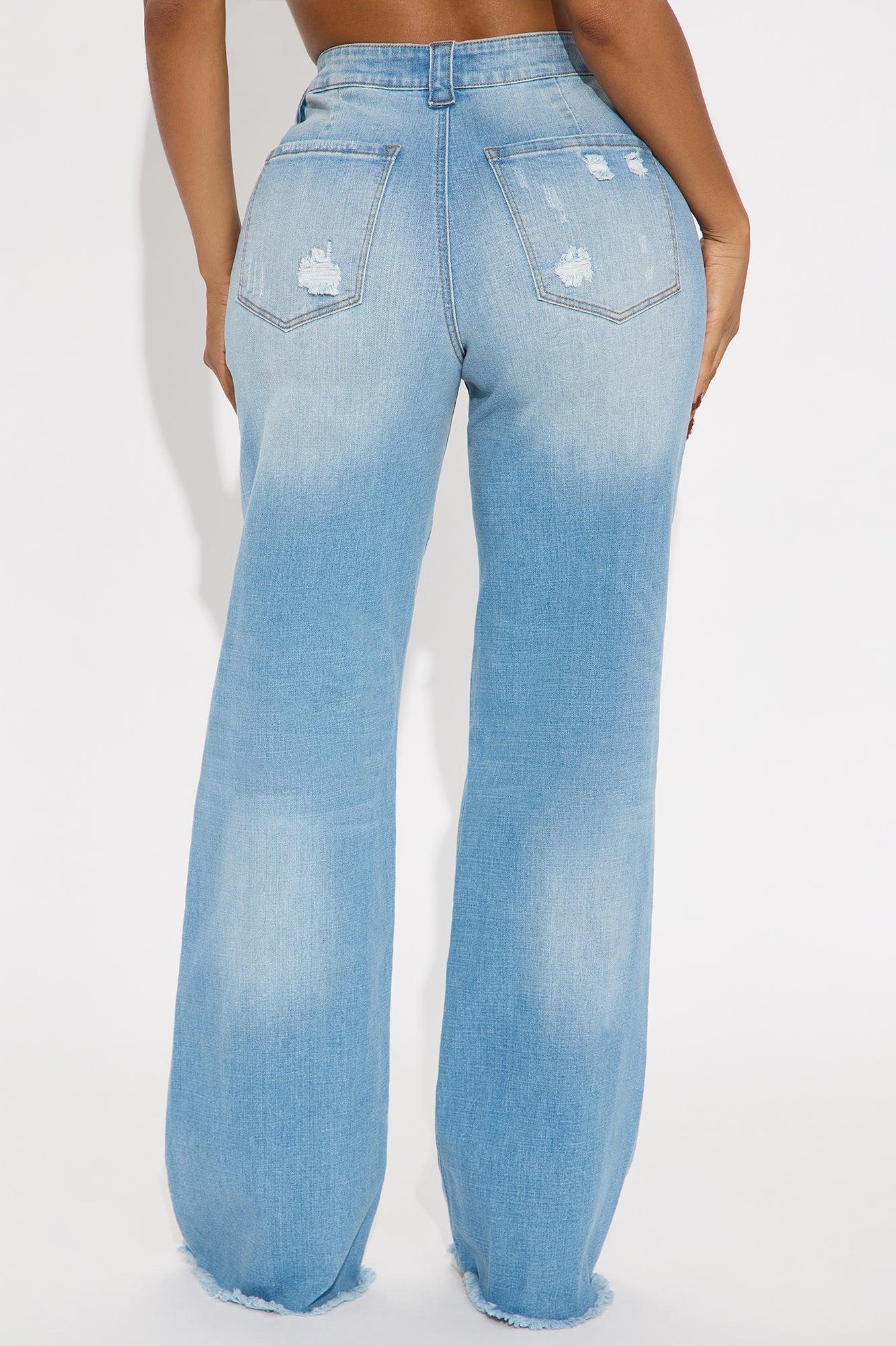 Coldwater Canyon Stretch Ripped Wide Leg Jeans - Light Wash Female Product Image
