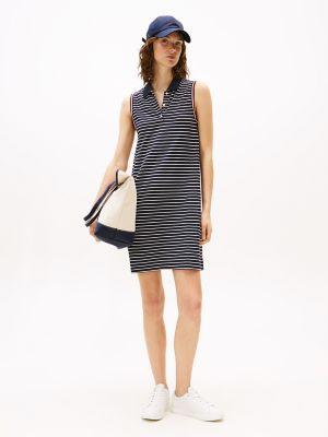 Sleeveless Stripe Polo Dress Product Image