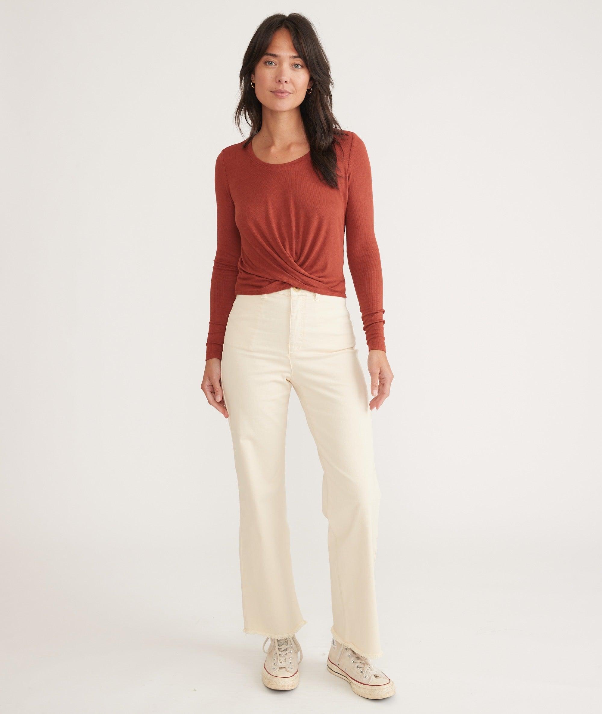 Lexi Rib Twist Front Long Sleeve Top Product Image