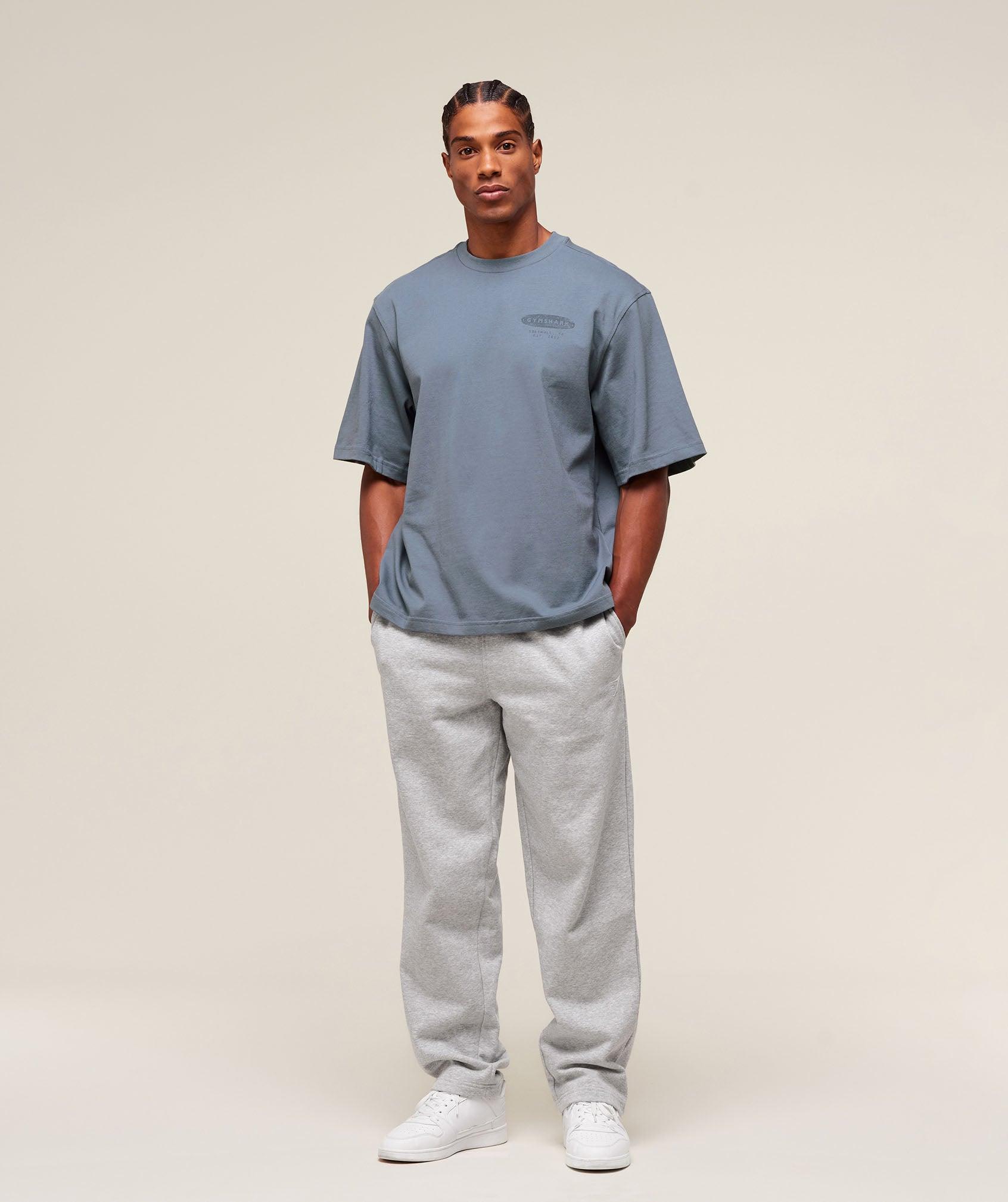 Gymshark For The Lifters Boxy T-Shirt - Iron Blue Male Product Image