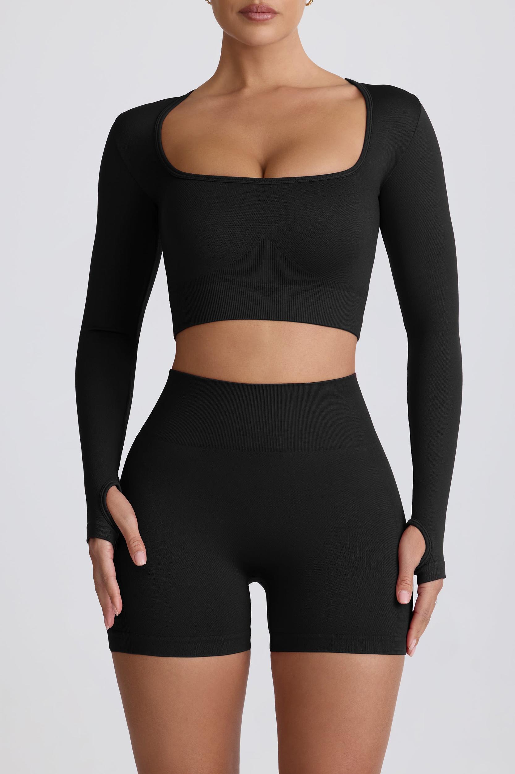 Super Sculpt Seamless High-Waist Mini Shorts in Black Product Image