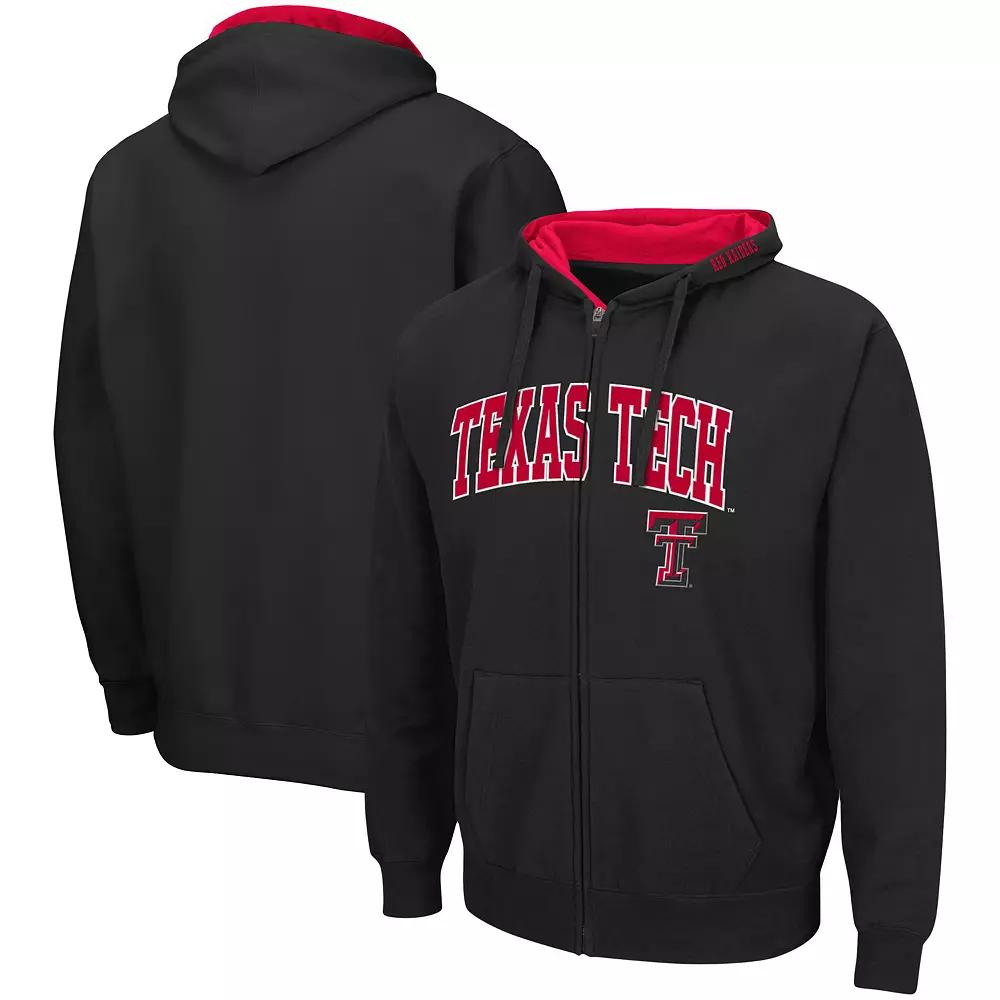 Men's Colosseum Charcoal NC State Wolfpack Arch & Logo 3.0 Full-Zip Hoodie,  Product Image