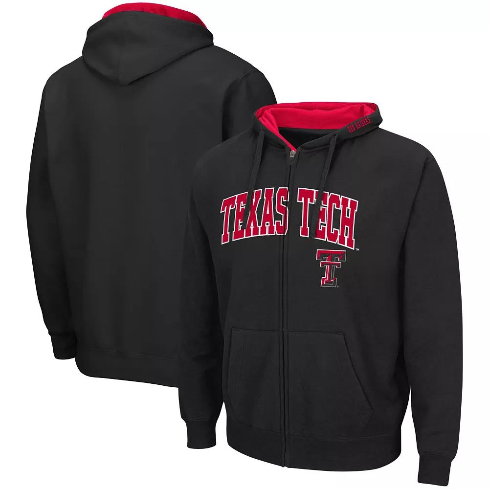 Men's Colosseum Charcoal NC State Wolfpack Arch & Logo 3.0 Full-Zip Hoodie,  Product Image
