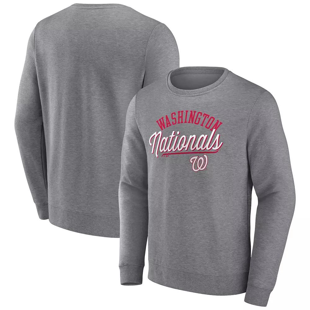Men's Fanatics Branded Heather Gray Washington Nationals Simplicity Pullover Sweatshirt,  Product Image