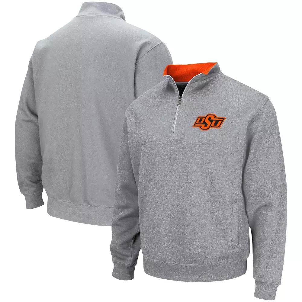 Men's Colosseum Heathered Gray NC State Wolfpack Tortugas Team Logo Quarter-Zip Jacket,  Product Image
