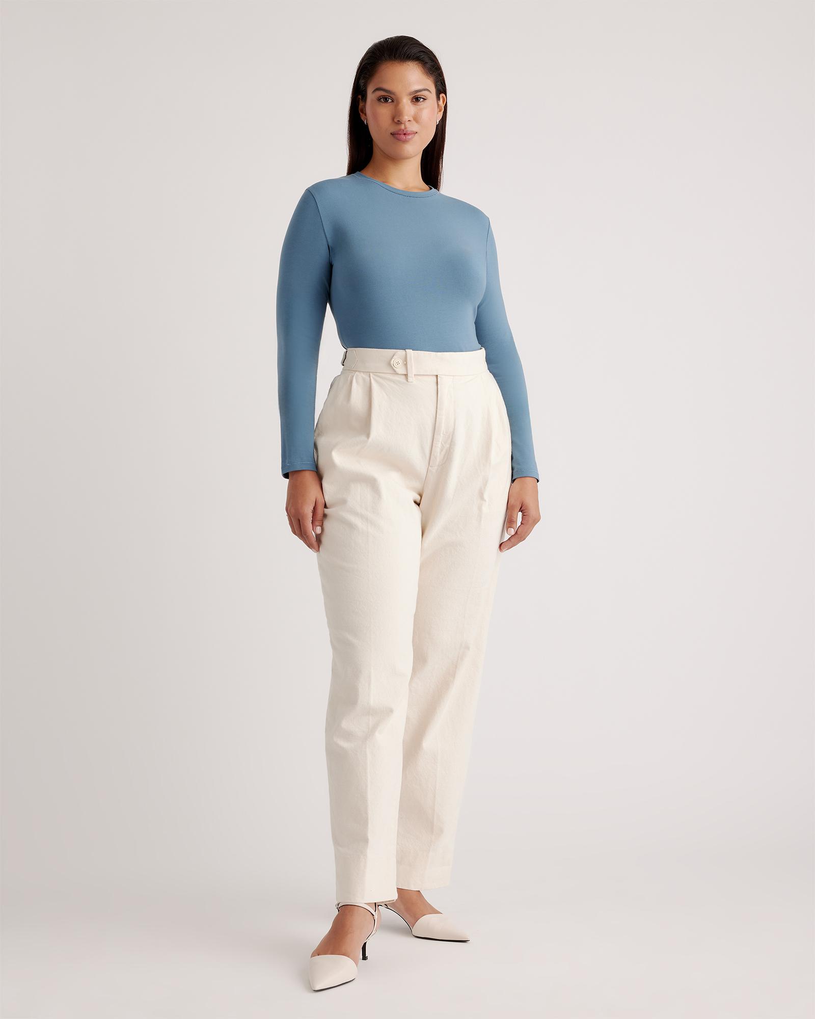 Quince | Women's Stretch Cotton Jersey Long Sleeve Bodysuit Size XL, Organic Cotton Product Image