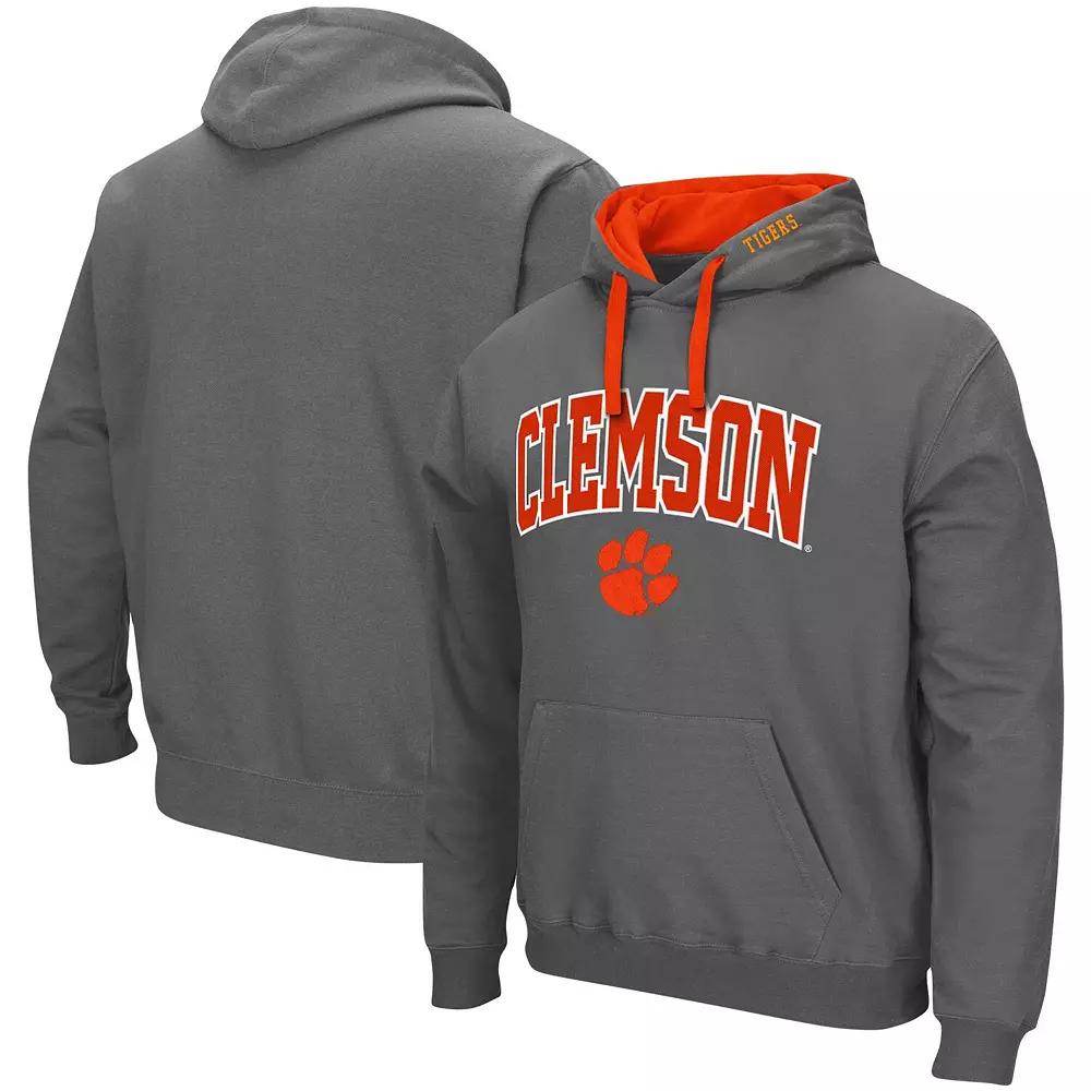 Men's Colosseum Charcoal Clemson Tigers Big & Tall Arch & Logo 2.0 Pullover Hoodie,  Product Image