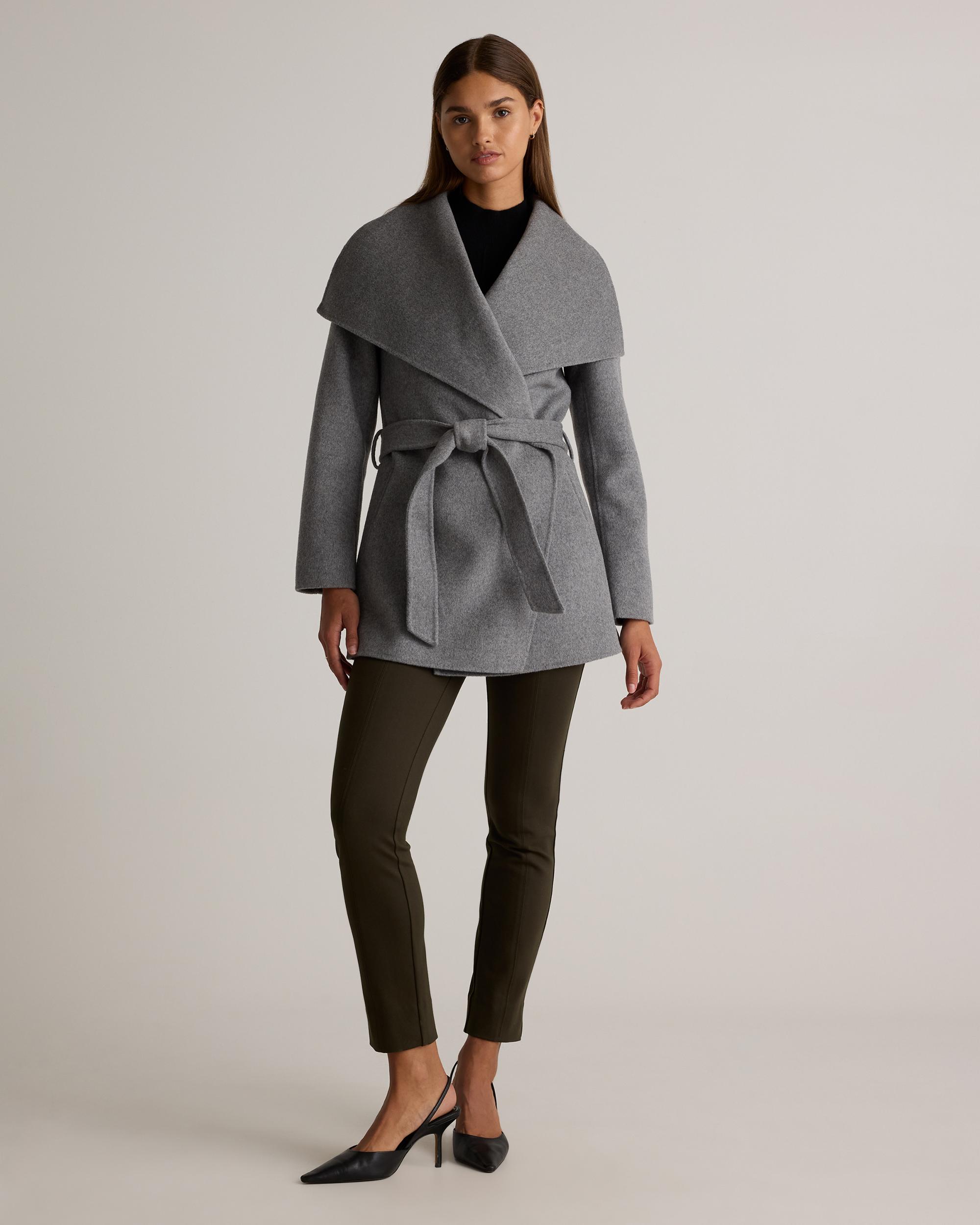 Quince | Women's Double-Faced Merino Wool Draped Collar Short Wrap Coat Product Image