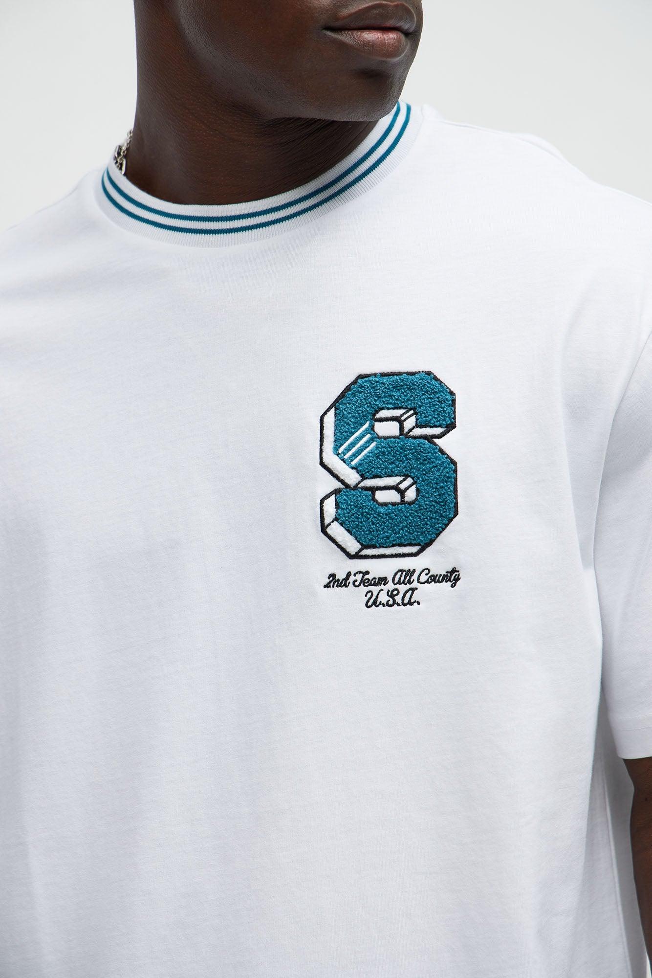 Varsity Chenille Patch Tee - White Product Image