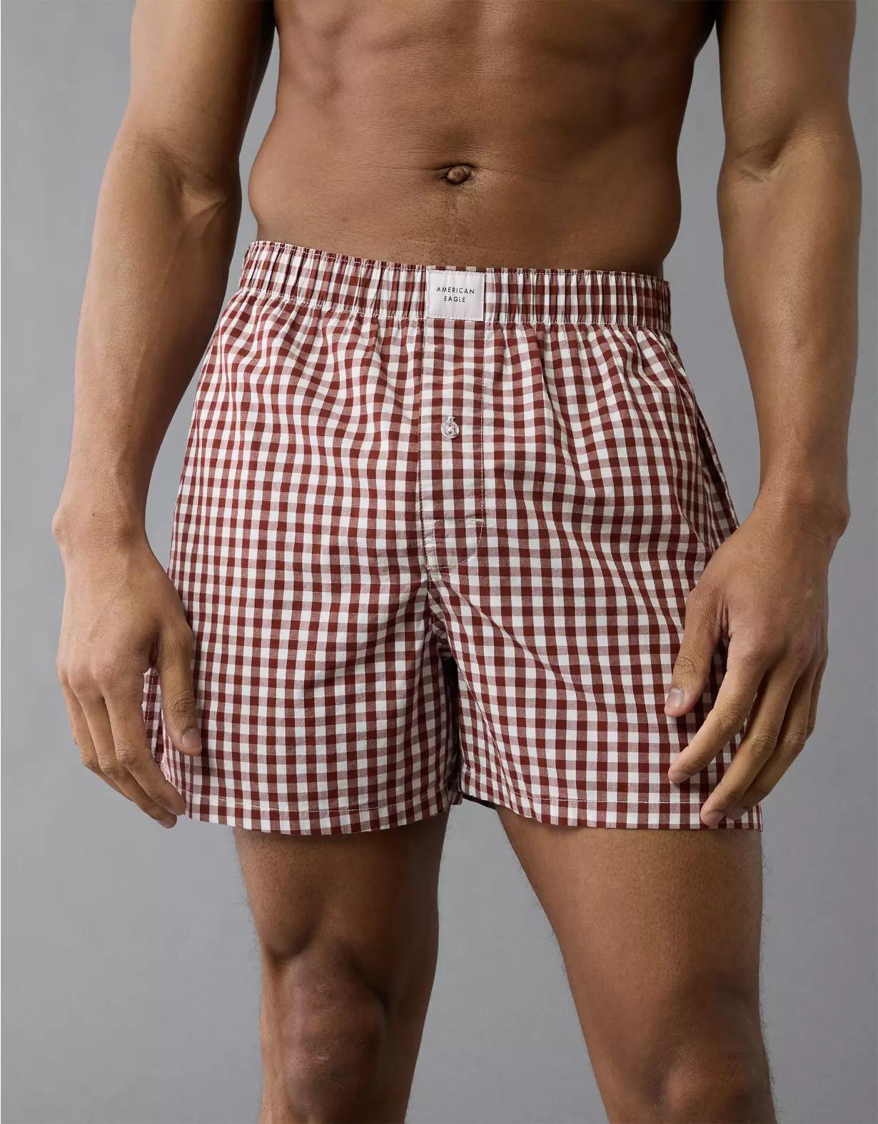AEO Men's Plaid Stretch Boxer Short Product Image
