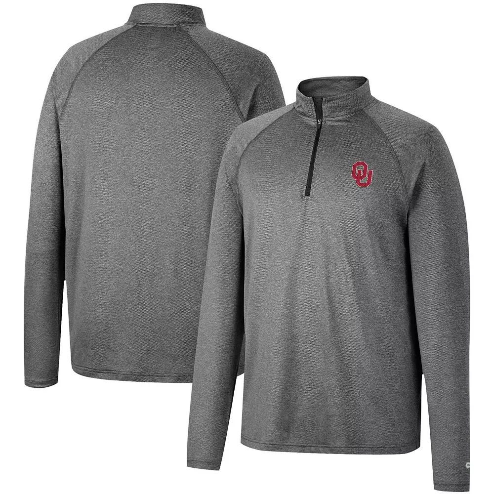 Men's Colosseum Heathered Gray Oklahoma Sooners Earth First Raglan Quarter-Zip Windshirt, Size: Medium, Grey Product Image