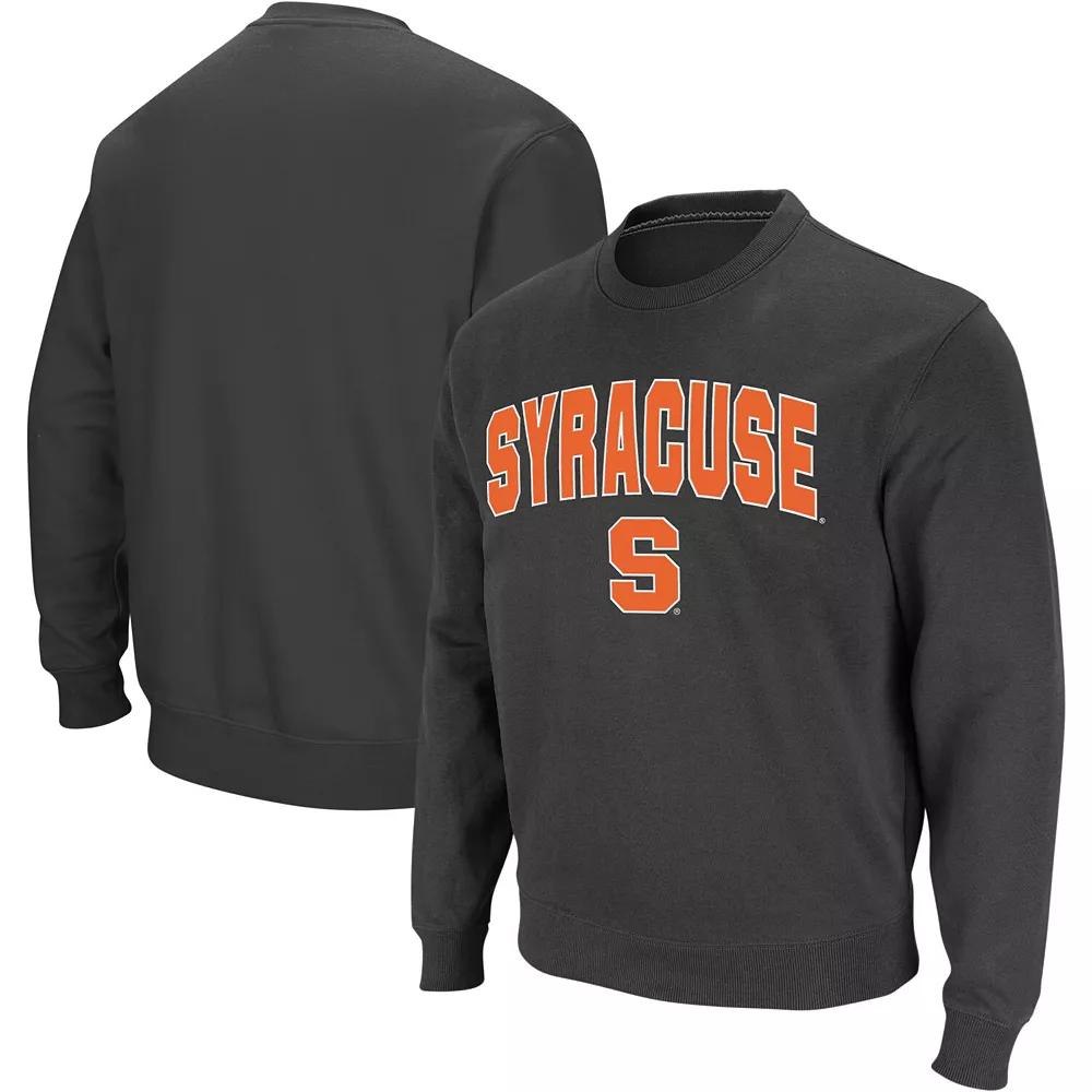 Men's Colosseum Charcoal Syracuse Orange Arch & Logo Crew Neck Sweatshirt,  Product Image