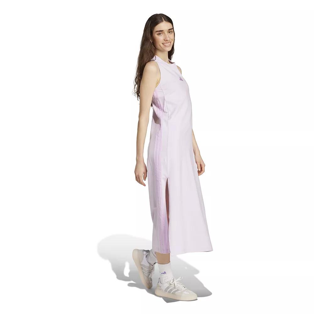 Women's adidas Essentials 3-Stripes Long Racerback Sportswear Dress, Size: XL, Ice Purple Product Image