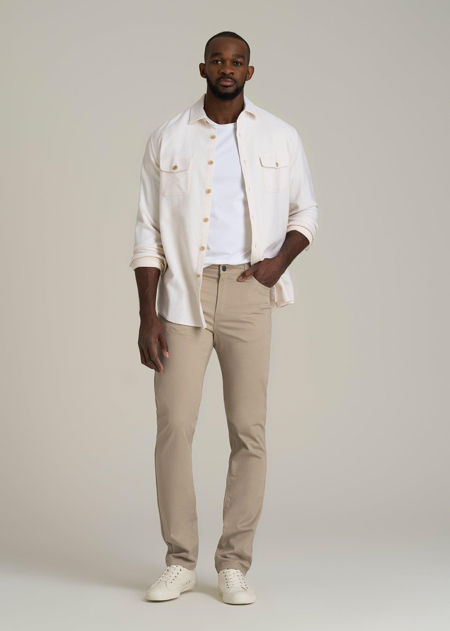 Dylan Slim Fit Five-Pocket Pants For Tall Men in Desert Khaki Product Image