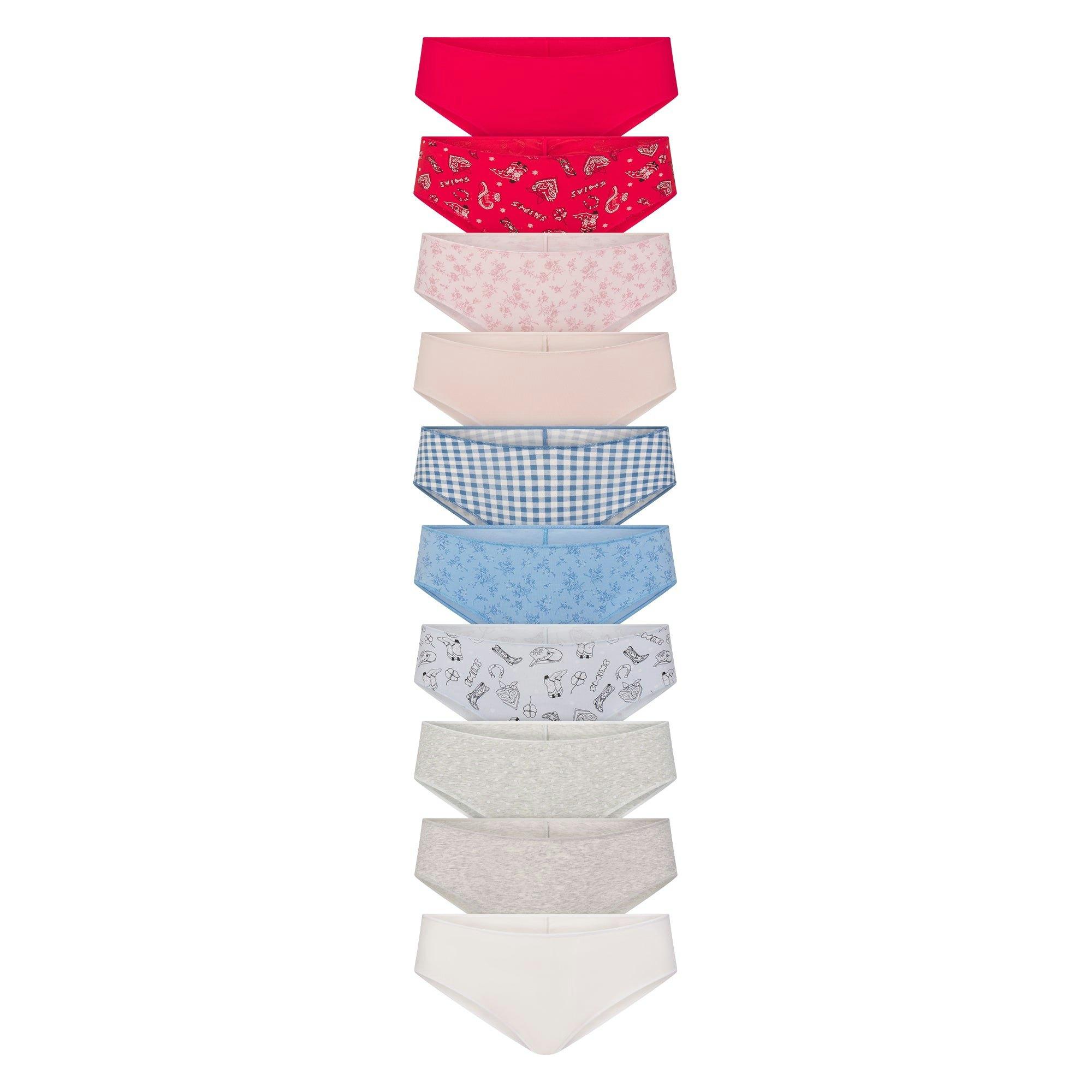 LIGHTWEIGHT COTTON RUCHED BACK HIPSTER 10-PACK | DAINTY FLORAL MULTI Product Image